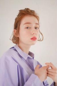 三軒茶屋_オレンジベージュ_ボブ_ヘアアレンジ_ハイトーン - HAIR & MAKE EARTH 三軒茶屋店掲載