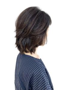 前上がり/黒髪/50代60代/レイヤーカット/白髪染め/小顔 - QUALIS 上福岡店掲載