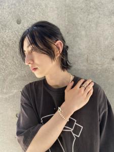 【メンズ】ハーフアップ インナーカラー ミディアムウルフ - marju銀座掲載