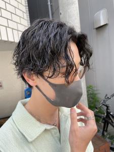 波巻パーマ×センターパート - QOL mens salon 立川掲載