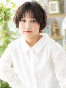 黒髪くせ毛風小顔ナチュラルマッシュショート　ボブショート - COVER HAIR bliss 川口東口駅前店【カバー ヘア ブリス】掲載