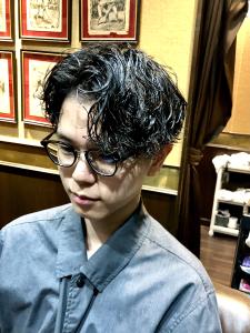 メンズパーマ　センターパート　スパイラルパーマ　大宮 - ヒロ銀座BARBER SHOP 大宮店掲載