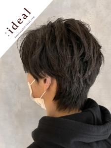 メンズ☆黒髪ウルフショートでオシャレ感UP☆ - :ideal心斎橋店 ～髪質改善・白髪染め・ヘッドスパ～掲載