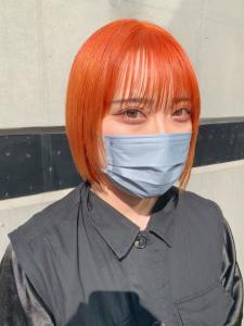 オレンジカラー　オレンジベージュ　ローライト　ウルフカット - ARCANA 明治神宮前 表参道 原宿掲載