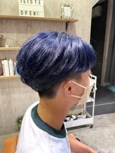 【tetote飛鳥サロンスタイル】刈り上げショート×ブルー - tetote 門戸厄神店掲載