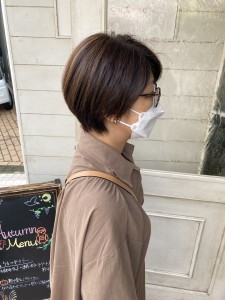 骨格補正似合わせ前下がりショートボブ30代40代梅ヶ丘美容室 - CHAINON掲載