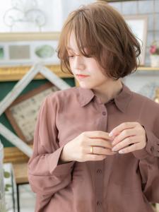センターパートかきあげ前髪韓国風大人ボブ　マロンベージュ - COVER HAIR bliss志木南口駅前店掲載