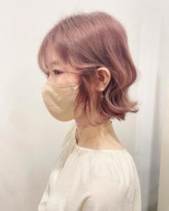 【人気】抜け感ピンクベージュ×ミディボブ - NAP hair &Nalow homme掲載