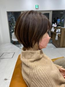 縮毛矯正ミニウルフテラコッタデジタルパーマくすみブルー - NeiRo 日本橋 ショートカット髪質改善掲載