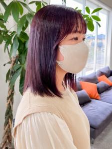 髪質改善ケアカラー×ワインレッド - SARA 新宮店掲載