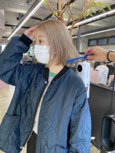 【union_okamoto】切りっぱなしボブホワイトベージ - Union掲載