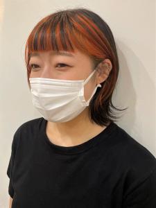 グレージュカラー×オレンジフェイスフレーミング - e.m.a PREMIUM BEAUTY SALON掲載