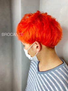 オレンジ 韓国 ネオンカラー テラコッタ 派手髪 ツーブロ - BROCANTE LUXBEブロカントラックスビー立川北口店掲載