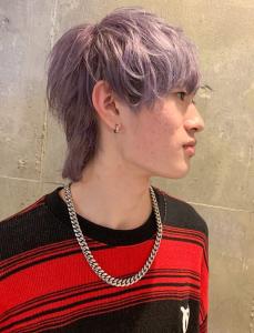 韓国風メンズウルフカット×ラベンダーベージュ - MEN'S SALON alfRed 平針店掲載