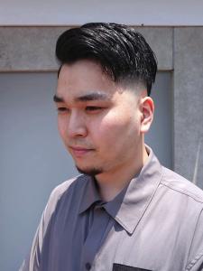 アップバング×フェードカット　サイドバング　黒髪　20代30 - MEN'S SALON alfRed 平針店掲載