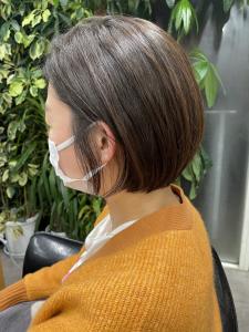 大人かわいいワンレンボブ_耳掛け_11000円 - shell吉祥寺【白髪ぼかし/ハイライト/髪質改善/縮毛矯正/ショート】掲載