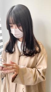 黒髪グレージュカラーくびれヘアココアベージュ - Eleanor 梅田店掲載