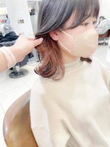 くびれミディアム ピンクベージュ インナーカラー【横浜】w - Neolive aim 横浜店掲載