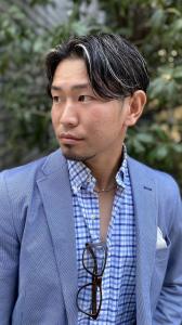 ホワイトメッシュ　センターパート　メンズハイライト - ドルクス日本橋掲載
