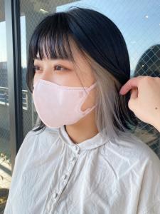 ブラック×ホワイト　イヤリングカラー - 髪質改善 SEPT. 天神大名掲載