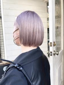 ダスティーピンクまるみショートボブヘア30代梅ヶ丘美容室 - CHAINON掲載