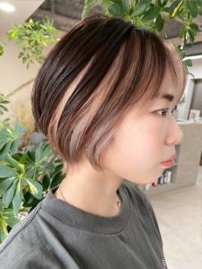 インナーカラー　ホワイトベージュ　シンプルベージュ - Flag Hair 西通り店掲載