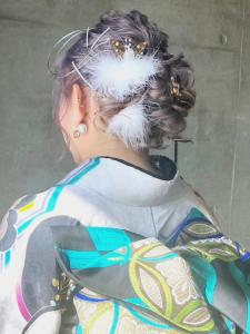成人式ヘアセット　編み込み ハイトーン 水引 - CELL掲載