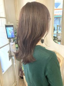柔らか艶カラーオリージュ外ハネセミディ40代梅ヶ丘美容室 - CHAINON掲載