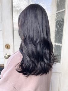 美髪透明感暗髪ネビージュセミロング30代40代梅ヶ丘美容室