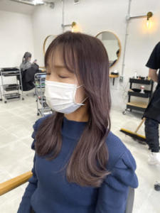 韓国風顔周りレイヤー　×　パープルグレー - pesca 長町南2号店掲載