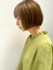 ライトブラウンカラー×丸っと収まる大人ボブ◎【高田馬場駅】 - KYARA HALF 池袋東口店掲載