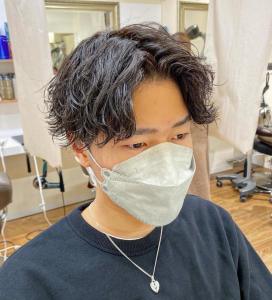 横浜メンズパーマ波巻きスパイラルパーマコンマヘアアップバング - ＣＲＥＡ能見台掲載
