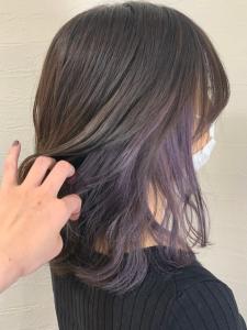 インナーカラーパープル - hair salon Rien 上尾店掲載