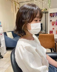 parmがちょっと残った髪にインナーカラー - soin de brace 高の原店掲載