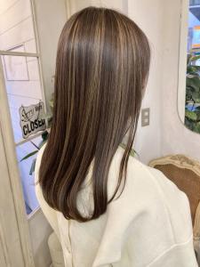 うる艶白髪ぼかしハイライトナチュラルロング40代梅ヶ丘美容室 - CHAINON掲載