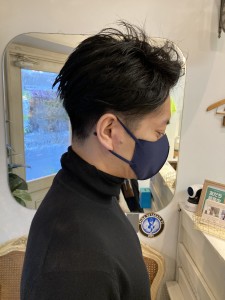 メンズアップバングショート刈り上げ40代髪型梅ヶ丘美容室