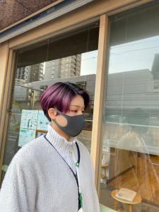 20代30代40代ユニセックスハンサムショートパープル - ブロッサムひばりヶ丘店掲載