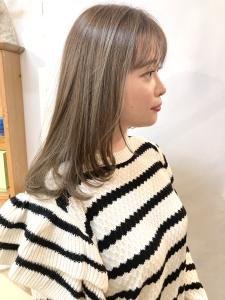 柔らかニュアンスカラーワイドバングナチュラル30代梅ヶ丘 - CHAINON掲載