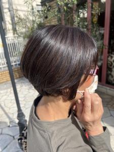 ショートカット×ハイライト×白髪ぼかし - HAIR & MAKE EARTH 高田馬場店掲載