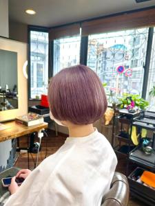 【ピンクパープル ボブ ダブルカラー】 - hair＆make egerie掲載