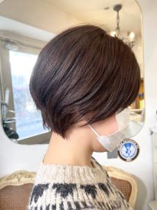 小顔見えまるみショートボブショコラブラウン40代梅ヶ丘世田谷 - CHAINON掲載