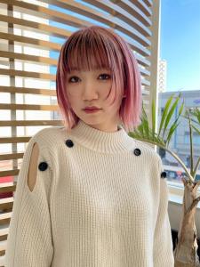 【ダブルカラー 】ピンクベージュインナーデザイン - La Sente Aja 川西掲載