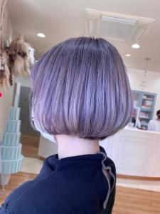 丸みボブ　アッシュパープル - HAIR MAKE age 天神西通り店掲載