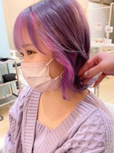 韓国スタイル　ピンクインナー×パープルカラー - HAIR MAKE age 天神西通り店掲載