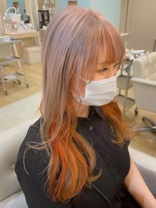 ミルクティーベージュ　オレンジインナー - HAIR MAKE age 天神西通り店掲載