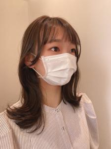 オリーブアッシュ外ハネミディアムヘア - 半個室 rire hair 千早店掲載