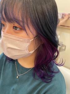 ピンクパープル　インナーカラー　大人可愛いミディアム - HAIR MAKE age 天神西通り店掲載