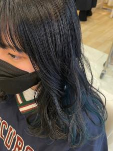 ブルーグリーン　ロングインナー - HAIR MAKE age 天神西通り店掲載