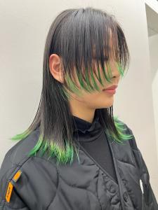 裾カラー×グリーン　顔周りレイヤー - CELL掲載