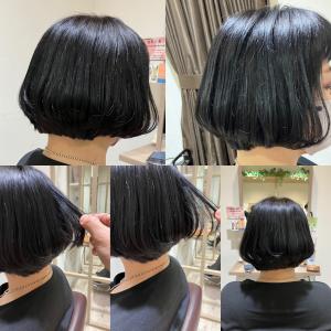 ブルーバイオレッドブラックカラーの重めのグラボブ - LOHAS Hair ANGIE掲載